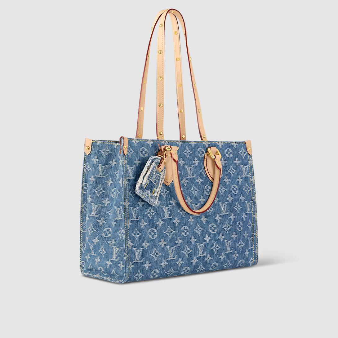 Túi Louis Vuitton Onthego Mm Monogram Denim Nữ Xanh Dương